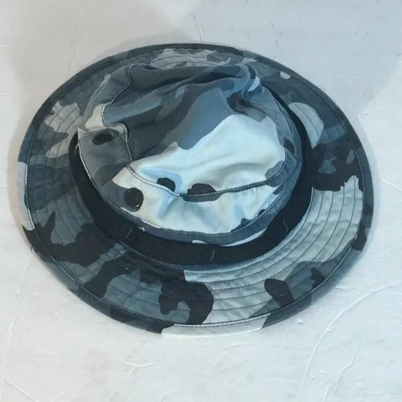 Military Blue Camo Camouflage Cap Bucket Hat - Picture 2 of 6
